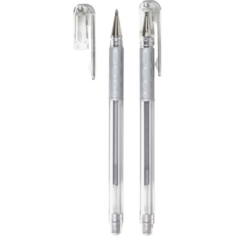 Penna roller Pentel Gel Hybrid grip Metallic 0.8 mm argento K118-Z