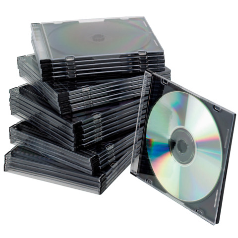Porta CD/DVD Q-Connect Slim Case standard sp. 5 mm nero/trasparente conf. 25 pezzi – KF02210