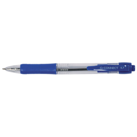 Penna a sfera a scatto Q-Connect punta M 0,7 mm blu – conf. da 10 pezzi- KF00268