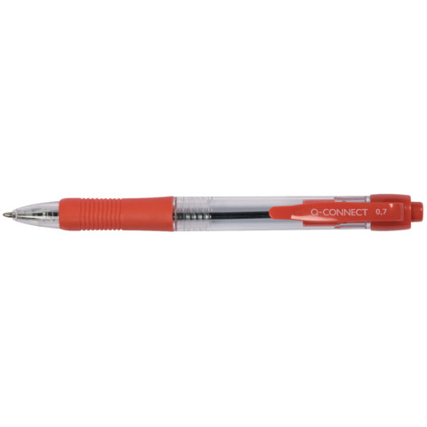 Penna a sfera a scatto Q-Connect punta M 0,7 mm rosso – conf. da 10 pezzi – KF00269