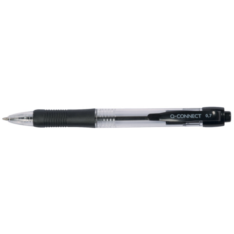Penna a sfera a scatto Q-Connect punta M 0,7 mm nero – conf. da 10 pezzi – KF00267