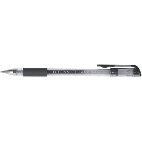 Penna a sfera inchiostro gel Q-Connect con cappuccio 0,5 mm nero – conf. 10 pezzi – KF21716