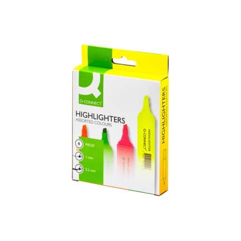 Evidenziatore Q-Connect 1,5-5 mm assortiti astuccio da 4 – KF01116