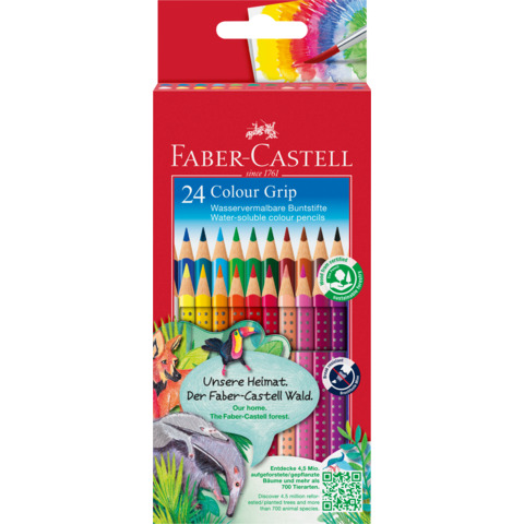 Matite colorate Faber-Castell Colour Grip assortiti astuccio di cartone da 24 – 112424