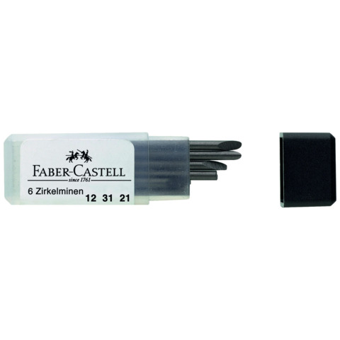 Astuccio 6 mine H per compasso Faber-Castell 2 mm – 123121