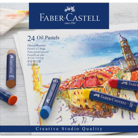 Pastelli a olio Faber-Castell Oil Pastels Creative Studio assortiti astuccio di cartone da 24 – 127024