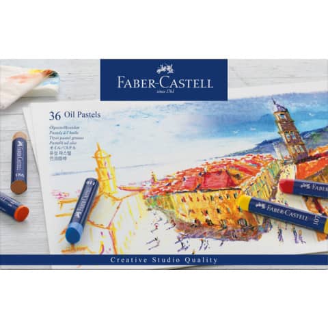 Pastelli a olio Faber-Castell Oil Pastels Creative Studio assortiti astuccio di cartone da 36 – 127036