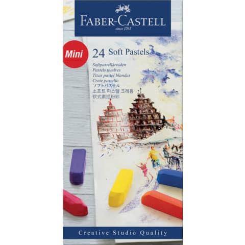 Crete morbide Faber-Castell Soft Pastels Creative Studio mini assortiti astuccio di cartone da 24 – 128224