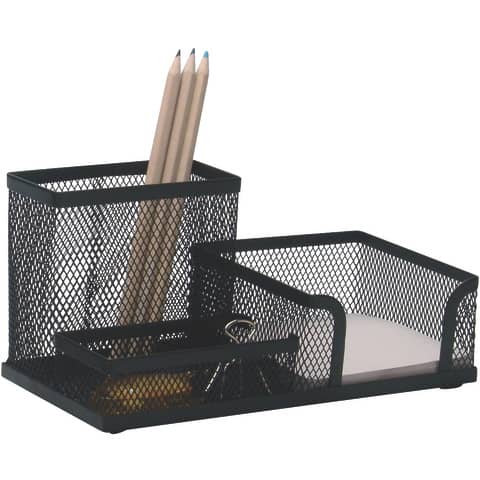 Portaoggetti Q-Connect 10,3×9,8×20,5 cm nero medio – 3 scomparti KF16572