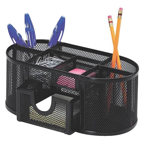 Portaoggetti Q-Connect 23,5x10x11,2 cm nero con cassetto – 7 scomparti KF18472
