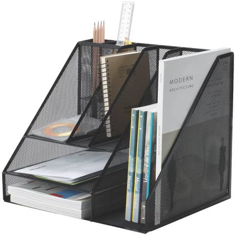 Portaoggetti Q-Connect  34,5x29x29,5 cm nero grande – 8 scomparti KF18473