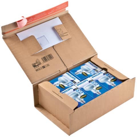 Scatola con tasca interna ColomPac in cartone ondulato f.to 36,5×23,5×12 cm avana – CP067.04