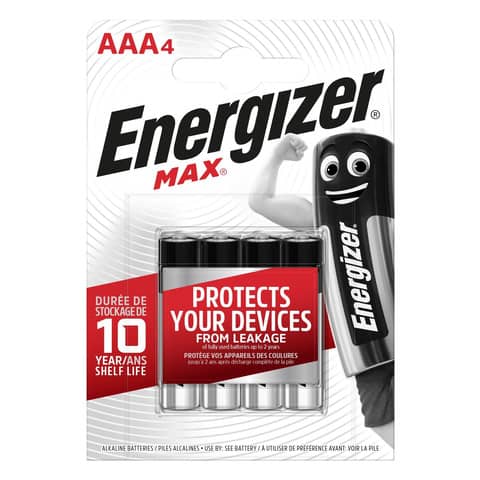 Batterie ENERGIZER Max AAA  conf. da 4 – E300816100