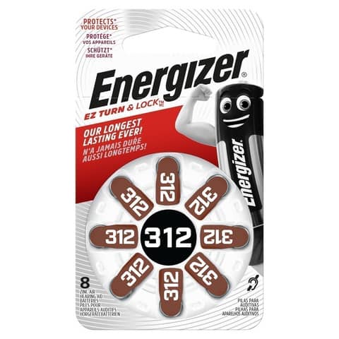 Batterie a bottone ENERGIZER 312 Zinc Air TL8 conf. da 8 – E301431801