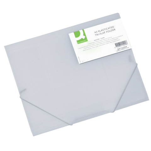Cartellina a tre lembi Q-Connect A3 ppl dorso espandibile 0-3 cm trasparente – KF15290