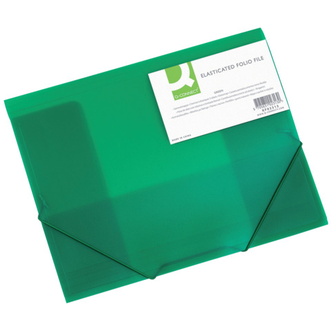 Cartellina a 3 lembi Q-Connect A4 ppl dorso espandibile 0-3 cm verde – KF02313
