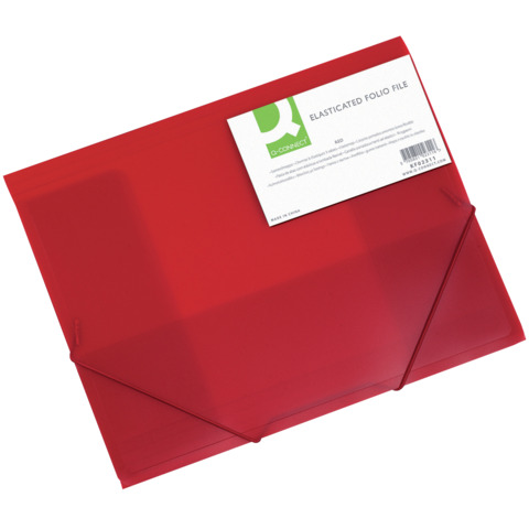 Cartellina a 3 lembi Q-Connect A4 ppl dorso espandibile 0-3 cm rosso – KF02311