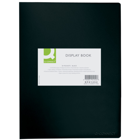 Portalistini opaco Q-Connect A4 20 buste nero KF01252
