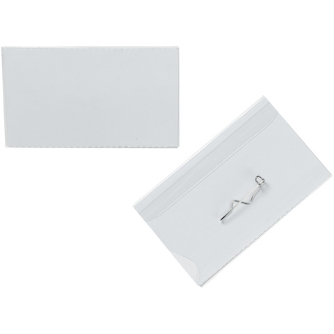 Portabadge Q-Connect plastica con spilla 75×40 mm conf. da 100 – KF01566