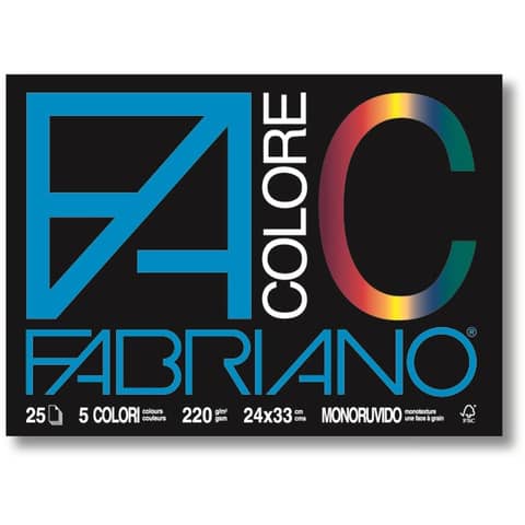Album da disegno Fabriano FACOLORE 33×48 cm 220 g/m² 25 ff – 5 colori 65251533