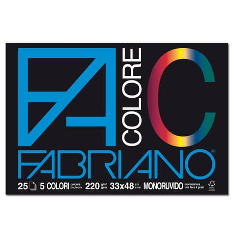 Album da disegno Fabriano FACOLORE 24×33 cm 220 g/m² 25 ff – 5 colori 65251524