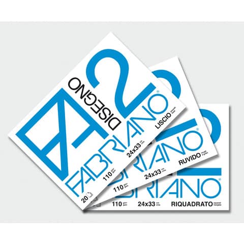Album da disegno Fabriano F2 a punti metallici 110 g/m² 24×33 cm 20 ff. lisci 04204110