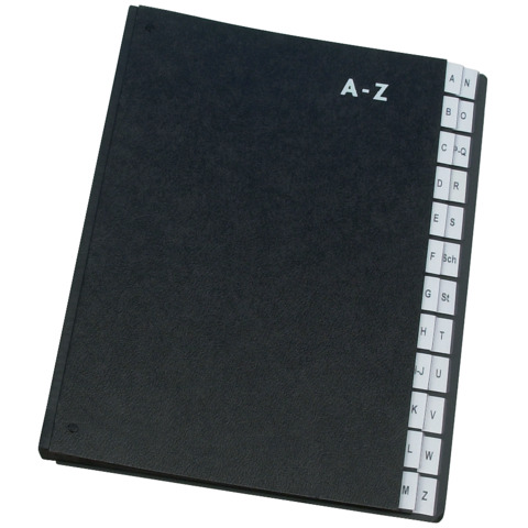Classificatore alfabetico Q-Connect 270×340 mm nero A-Z – KF04563