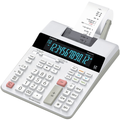 Calcolatrice scrivente Casio semi-professionale con alimentazione AC bianco – FR-2650RC-W-EC