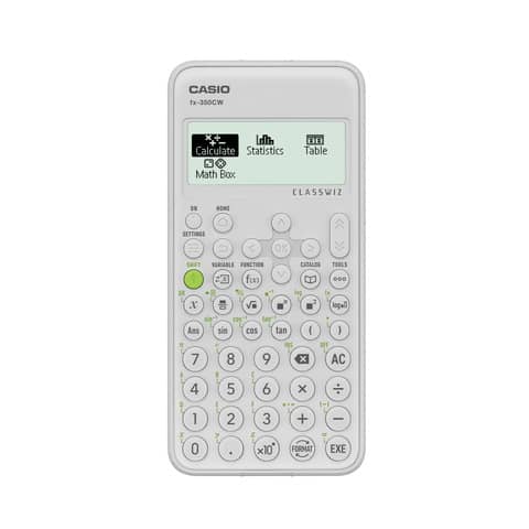 Calcolatrice scientifica CASIO ClassWiz con 274 funzioni ammessa alla maturità – bianco – FX-350CW