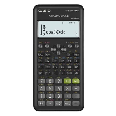 Calcolatrice scientifica Casio FX-570ES PLUS con 417 funzioni. Ammessa alla Maturità – FX-570ESPLUS-2WETV