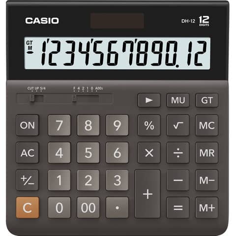 Calcolatrice da tavolo Casio display 12 cifre – solare e batteria nero DH-12-BK-S-EP