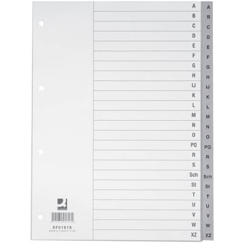 Divisori alfabetici Q-Connect A-Z 22,5×29,7 cm grigio 24 pagine KF01818