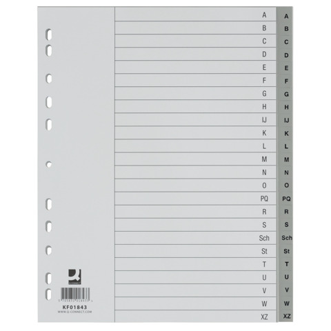 Divisori alfabetici Q-Connect A-Z 24,5×29,7 cm grigio 24 pagine KF01843