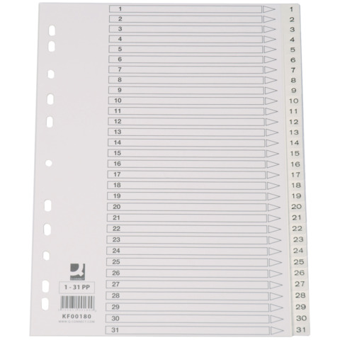 Divisore numerico Q-Connect bianco 22,5×29,7 cm ppl 1-31 KF00180