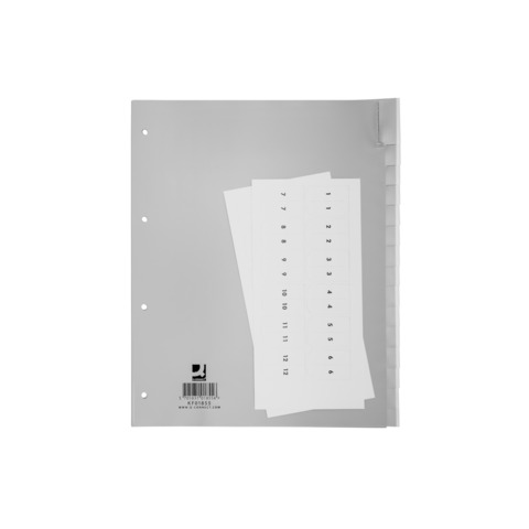 Divisore neutro Q-Connect grigio XL 24×29,7 cm ppl 15 fogli KF01855