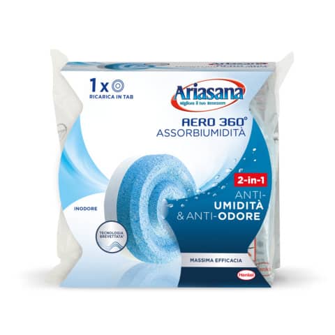 Profumatori e mangiaumidità Ariasana Aero 360° ricarica tab inodore 450 g. bianco – 1680991