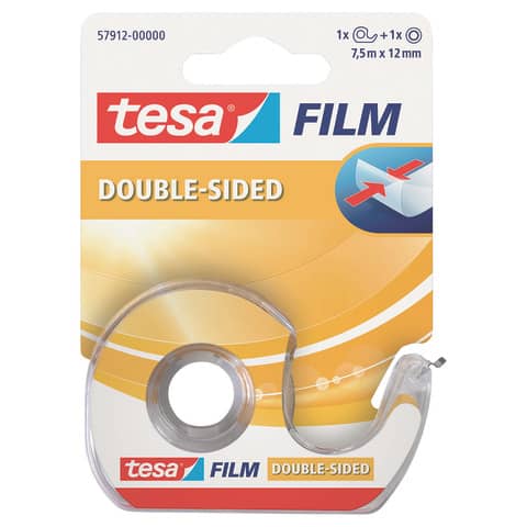 Nastro biadesivo tesa tesafilm® 12 mm x 7,5 m in chiocciola con lama in metallo trasparente – 57912-00000-01