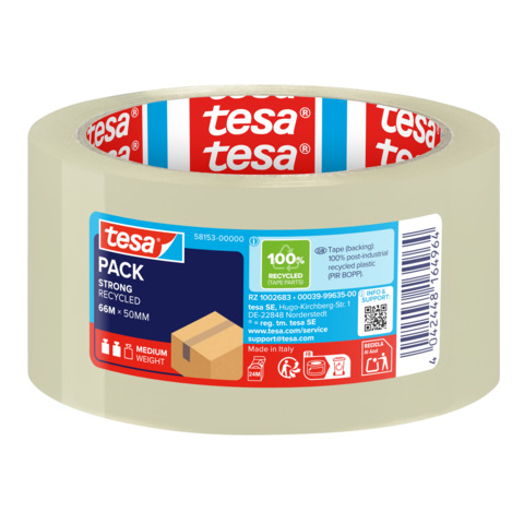 Nastro adesivo per la spedizione tesapack® eco&strong 50 mm x 66 m trasparente – 58153-00000-00