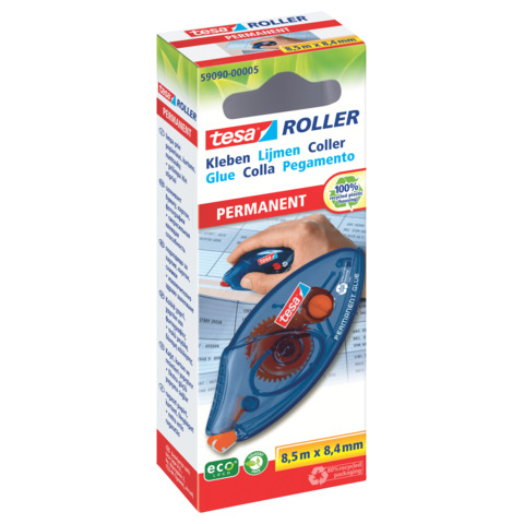 Colle roller tesa adesivo permanente monouso ecoLogo® 8,4 mm x 8,5 m trasparente – 59090-00005-03