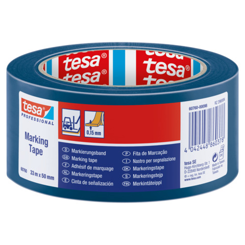 Nastro per segnalazioni in PVC tesa tesaflex® 60760 rivestito gomma resina 50mmX33m blu – 60760-00098-15