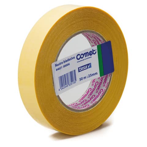 Nastro biadesivo Comet OPP trasparente 25 mm x 50 m – polipropilene senza solvente – 64621-00006-03