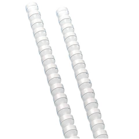 Dorsi a spirale in PVC per rilegatura Q-Connect A4 – 21 anelli 12 mm – fino a 80 ff bianco – conf. 100 pz – KF24023
