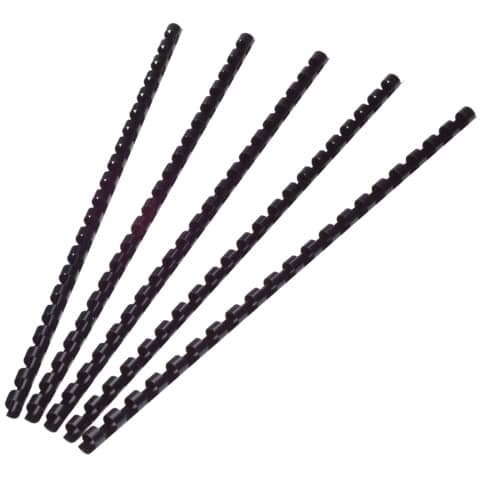 Dorsi a spirale in PVC per rilegatura Q-Connect A4 – 21 anelli 8 mm – fino a 40 ff nero – conf. 100 pz – KF24018