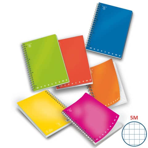 Quaderno Pigna Monocromo A5 – 80 g/m² – 70 ff – 5M – 02155595M