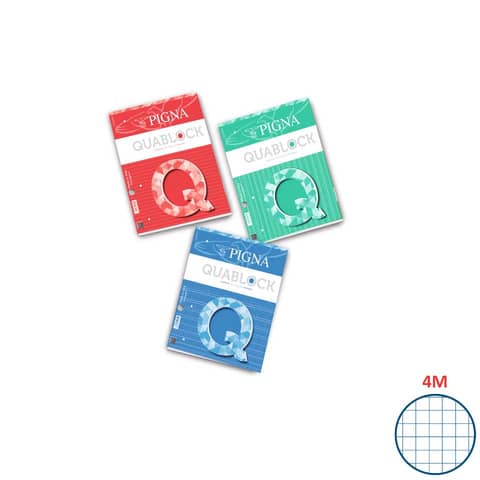 Ricambi per quaderni ad anelli Pigna Quablock – A4 – 80 g/m² – 50 ff – 4M – 00609774M