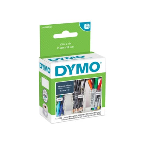 Rotolo da 1000 etichette Dymo LabelWriter multiuso 25×13 mm bianco S0722530