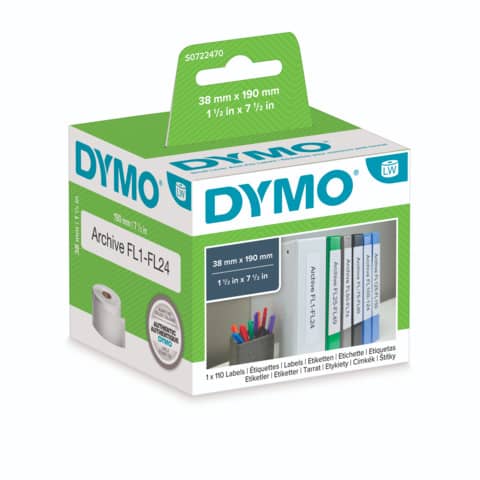 Rotolo da 110 etichette Dymo LabelWriter indirizzi standard 190×38 mm bianco S0722470