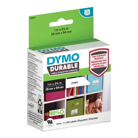 Rotolo da 160 etichette Dymo LaberWriter durable spediz./badge 54×25 mm bianco 2112283