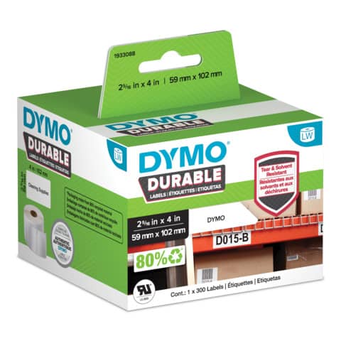 Rotolo da 300 etichette Dymo LabelWriter durable multiuso 102×59 mm bianco 2112290