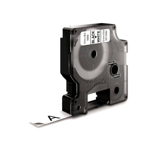 Nastro per etichettatrici Dymo D1 Poliestere extra strong 12 mm x 5,5 m nero/bianco – S0718060